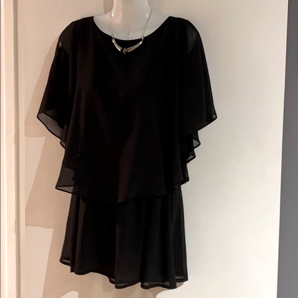 🍒 Cold Shoulder Black Top w/ Sheer Overlay!!! - Picture 8 of 10